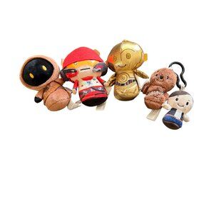 Star Wars Mini Plush Set Of 5 Keychains Featuring Jawa Poe Dameron C-3PO Chewbac